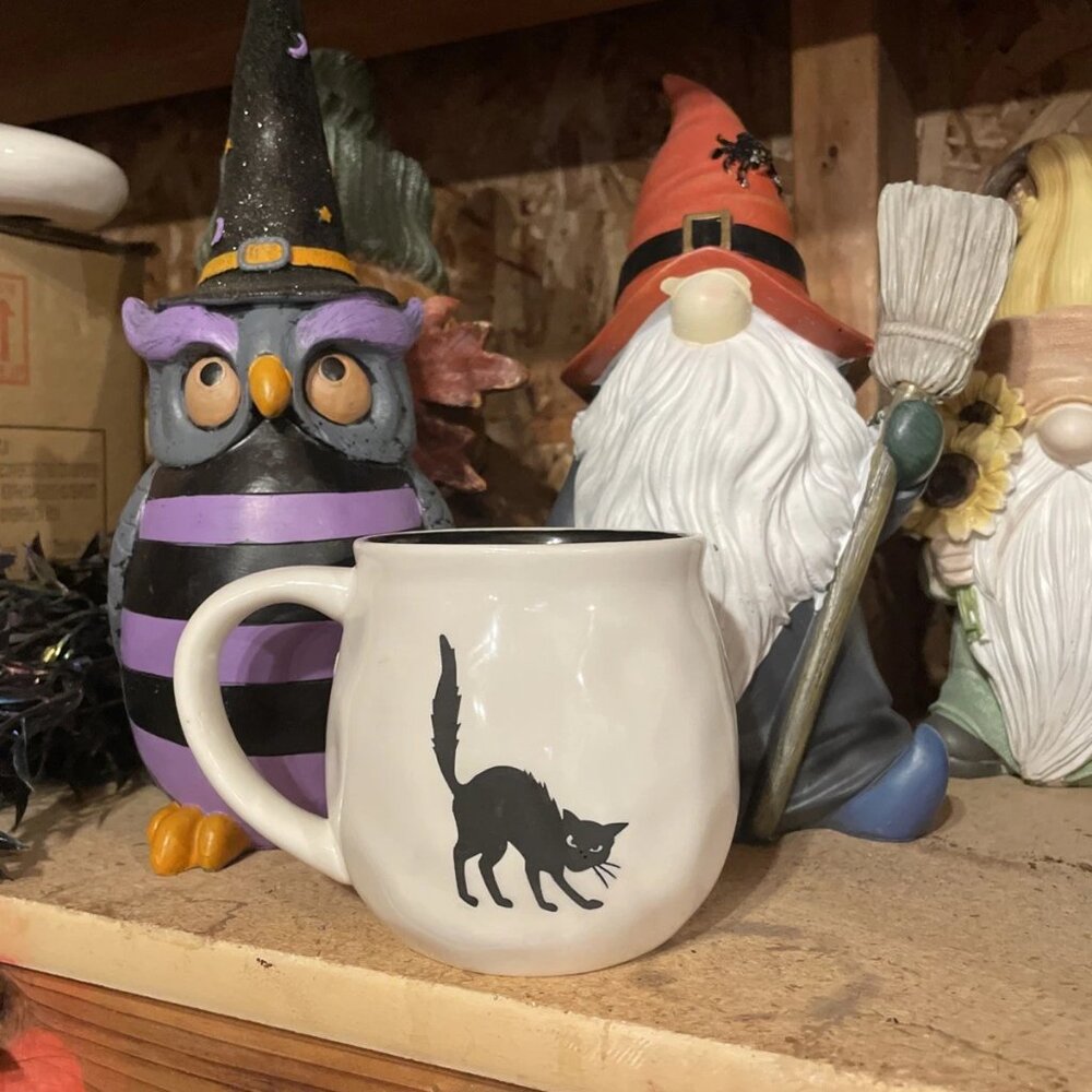 Potter's Studio Happy Halloween With A Black Cat & Black Interior